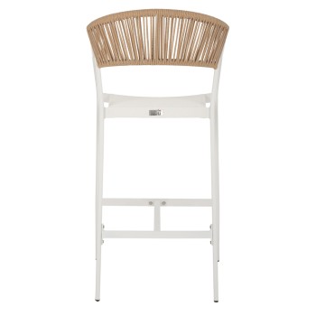ΣΚΑΜΠΟ ART MAISON NAPERVILLE ΑΛΟΥΜΙΝΙΟΥ ΛΕΥΚΟ ΜΕ ΜΠΡΑΤΣΑ RATTAN & TEXTLINE 56x58x105Yεκ.