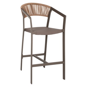 ΣΚΑΜΠΟ ART MAISON NAPERVILLE ΑΛΟΥΜΙΝΙΟΥ ΣΑΜΠΑΝΙ ΜΕ ΜΠΡΑΤΣΑ RATTAN & TEXTLINE 56x58x105Yεκ.
