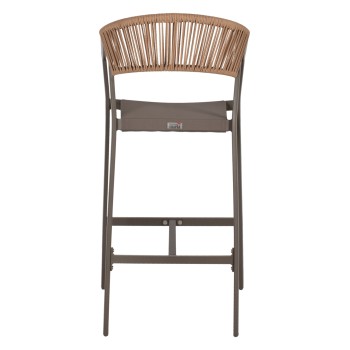 ΣΚΑΜΠΟ ART MAISON NAPERVILLE ΑΛΟΥΜΙΝΙΟΥ ΣΑΜΠΑΝΙ ΜΕ ΜΠΡΑΤΣΑ RATTAN & TEXTLINE 56x58x105Yεκ.