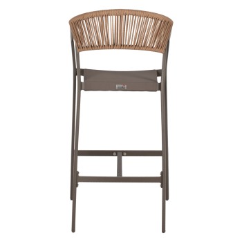 ΣΚΑΜΠΟ ART MAISON NAPERVILLE ΑΛΟΥΜΙΝΙΟΥ ΣΑΜΠΑΝΙ ΜΕ ΜΠΡΑΤΣΑ RATTAN & TEXTLINE 56x58x105Yεκ.