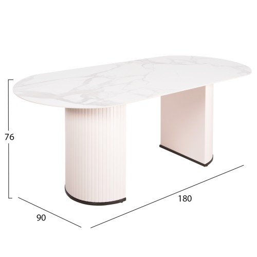 Τραπέζι Τραπεζαρίας Art Maison Phoenix - White (180x90x76εκ.)