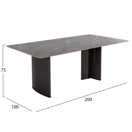 Τραπέζι Τραπεζαρίας Art Maison Phoenix - Black (200x100x76εκ.)