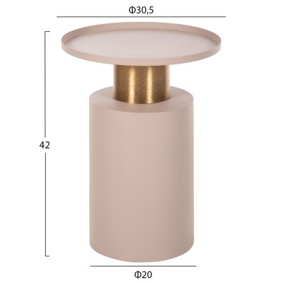 ΒΟΗΘΗΤΙΚΟ ΤΡΑΠΕΖΑΚΙ ART MAISON HUMENE - ECRU GOLD BRONZE (Φ30,5x42εκ.)