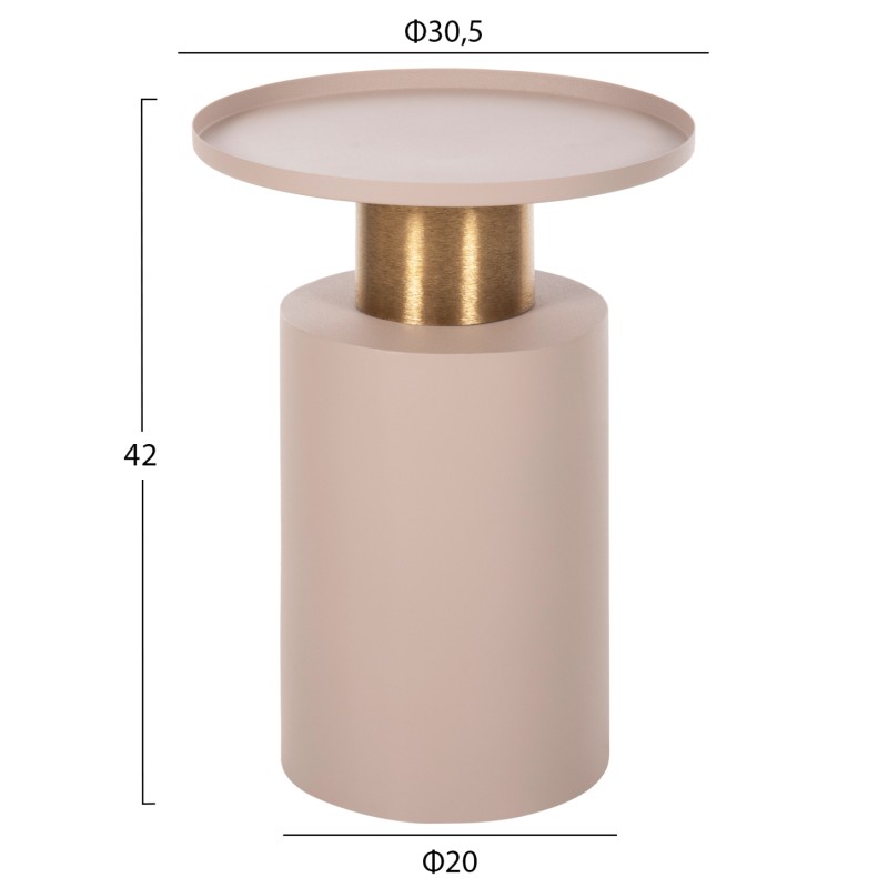 ΒΟΗΘΗΤΙΚΟ ΤΡΑΠΕΖΑΚΙ ART MAISON HUMENE - ECRU GOLD BRONZE (Φ30,5x42εκ.)