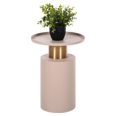 ΒΟΗΘΗΤΙΚΟ ΤΡΑΠΕΖΑΚΙ ART MAISON HUMENE - ECRU GOLD BRONZE (Φ30,5x42εκ.)