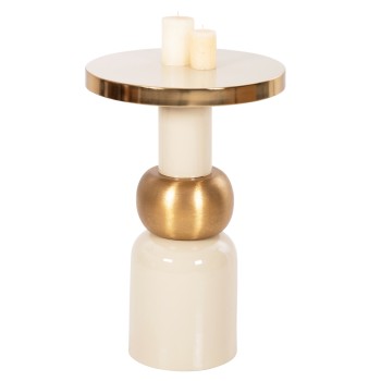 ΒΟΗΘΗΤΙΚΟ ΤΡΑΠΕΖΑΚΙ ART MAISON HUMENE - ECRU GOLD (Φ40,5x62εκ.)