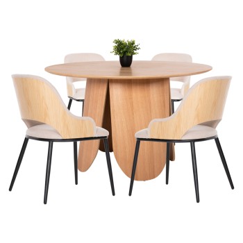 ΣΕΤ ΤΡΑΠΕΖΑΡΙΑ ART MAISON INUKAI ΕΣΩΤ. ΧΩΡΟΥ 5ΤΜΧ ΤΡΑΠΕΖΙ & 4 ΚΑΡΕΚΛΕΣ (ΟΑΚ-ΜΠΕΖ)