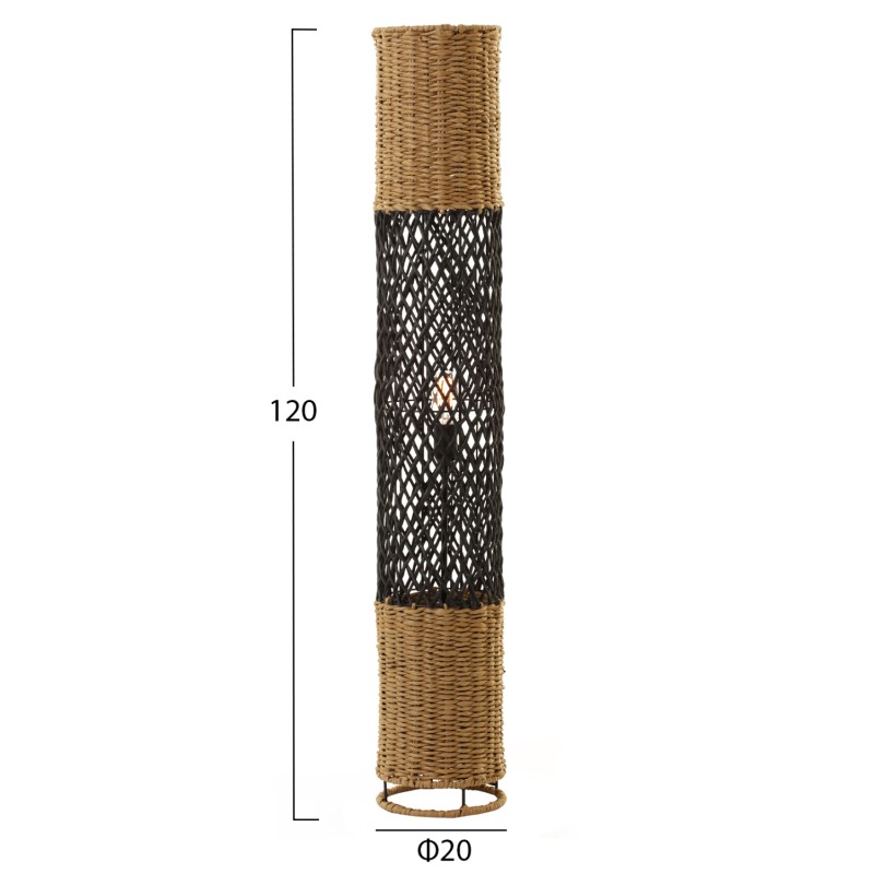 ΦΩΤΙΣΤΙΚΟ ΔΑΠΕΔΟΥ ART MAISON UMAR ΜΕΤΑΛΛΟ-PAPER ROPE ΣΕ ΜΠΕΖ ΑΜΜΟΥ-ΜΑΥΡΟ Φ20X120Υεκ.