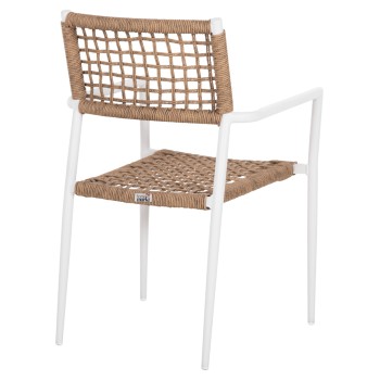 ΠΟΛΥΘΡΟΝΑ ART MAISON HARPOON ΑΛΟΥΜΙΝΙΟ ΛΕΥΚΟ ΜΕ ΣΥΝΘΕΤΙΚΟ RATTAN ΦΥΣΙΚΟ 55,5x55x84Υεκ.