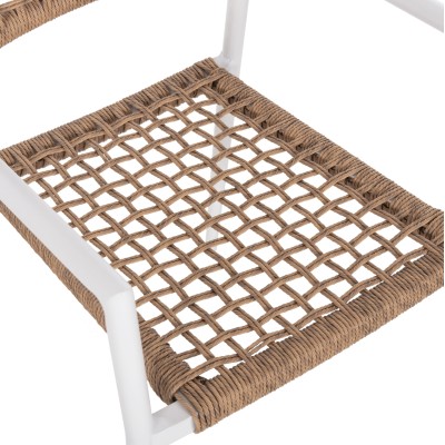 ΠΟΛΥΘΡΟΝΑ ART MAISON HARPOON ΑΛΟΥΜΙΝΙΟ ΛΕΥΚΟ ΜΕ ΣΥΝΘΕΤΙΚΟ RATTAN ΦΥΣΙΚΟ 55,5x55x84Υεκ.