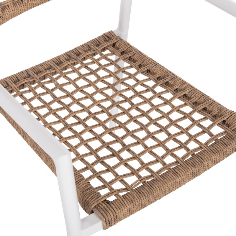 ΠΟΛΥΘΡΟΝΑ ART MAISON HARPOON ΑΛΟΥΜΙΝΙΟ ΛΕΥΚΟ ΜΕ ΣΥΝΘΕΤΙΚΟ RATTAN ΦΥΣΙΚΟ 55,5x55x84Υεκ.