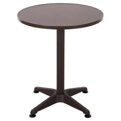 ΤΡΑΠΕΖΙ ΣΤΡΟΓΓΥΛΟ ART MAISON SHRIKE ΑΛΟΥΜΙΝΙΟ ΚΑΦΕ Φ60x70Υεκ.