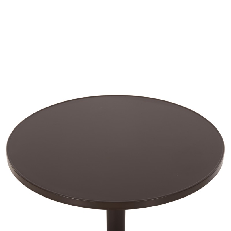 ΤΡΑΠΕΖΙ ΣΤΡΟΓΓΥΛΟ ART MAISON SHRIKE ΑΛΟΥΜΙΝΙΟ ΚΑΦΕ Φ60x70Υεκ.