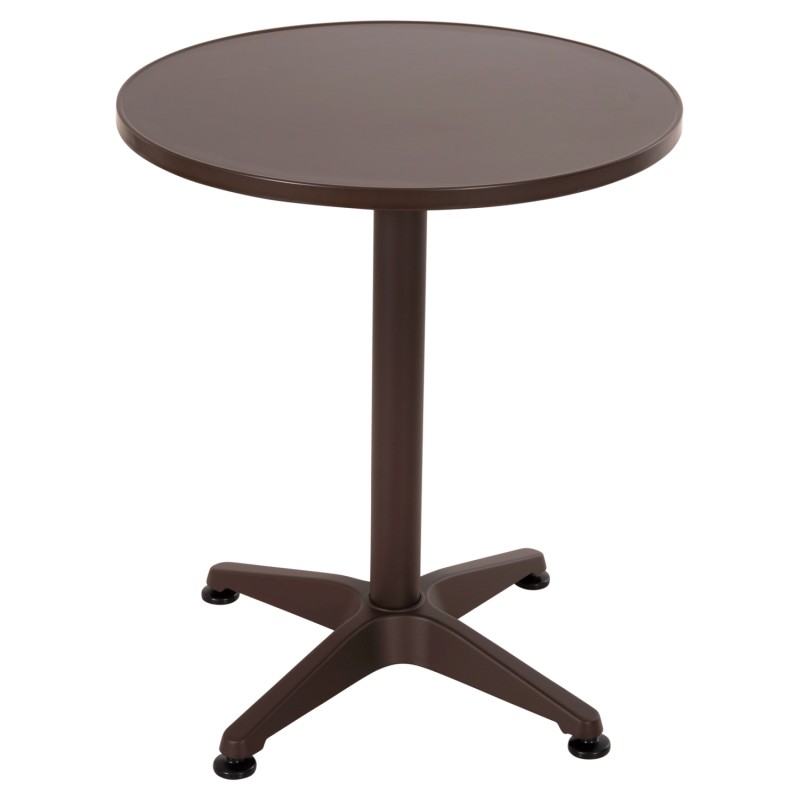 ΤΡΑΠΕΖΙ ΣΤΡΟΓΓΥΛΟ ART MAISON SHRIKE ΑΛΟΥΜΙΝΙΟ ΚΑΦΕ Φ60x70Υεκ.