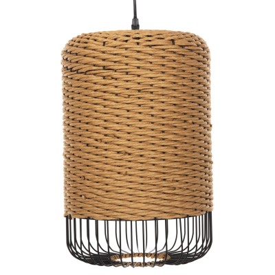 ΦΩΤΙΣΤΙΚΟ ΟΡΟΦΗΣ ART MAISON UATU ΚΡΕΜΑΣΤΟ PAPER ROPE ΜΠΕΖ-ΜΑΥΡΟ ΜΕΤΑΛΛΟ-Φ27x41,5Υεκ.