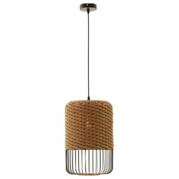 ΦΩΤΙΣΤΙΚΟ ΟΡΟΦΗΣ ART MAISON UATU ΚΡΕΜΑΣΤΟ PAPER ROPE ΜΠΕΖ-ΜΑΥΡΟ ΜΕΤΑΛΛΟ-Φ27x41,5Υεκ.