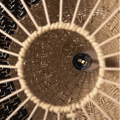 ΦΩΤΙΣΤΙΚΟ ΟΡΟΦΗΣ ΚΡΕΜΑΣΤΟ ART MAISON SPITFIRE ΦΥΣΙΚΟ RAΤΤΑΝ-PAPER ROPE-ΦΥΣΙΚΟ&ΜΑΥΡΟ Φ55,5x43Υεκ.