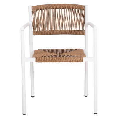 ΠΟΛΥΘΡΟΝΑ ΑΛΟΥΜΙΝΙΟΥ ART MAISON HANK ΛΕΥΚΗ-ΣΥΝΘ.RATTAN ΜΠΕΖ 55,5x53x78Υεκ.