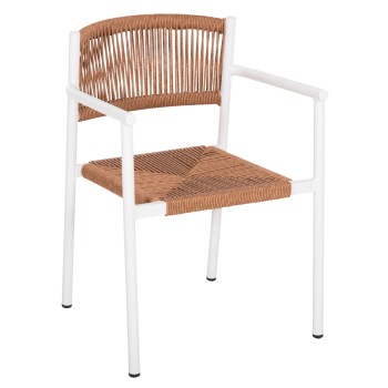 ΠΟΛΥΘΡΟΝΑ ΑΛΟΥΜΙΝΙΟΥ ART MAISON HANK ΛΕΥΚΗ-ΣΥΝΘ.RATTAN ΜΠΕΖ 55,5x53x78Υεκ.