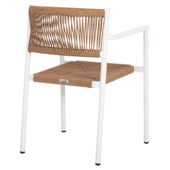 ΠΟΛΥΘΡΟΝΑ ΑΛΟΥΜΙΝΙΟΥ ART MAISON HANK ΛΕΥΚΗ-ΣΥΝΘ.RATTAN ΜΠΕΖ 55,5x53x78Υεκ.