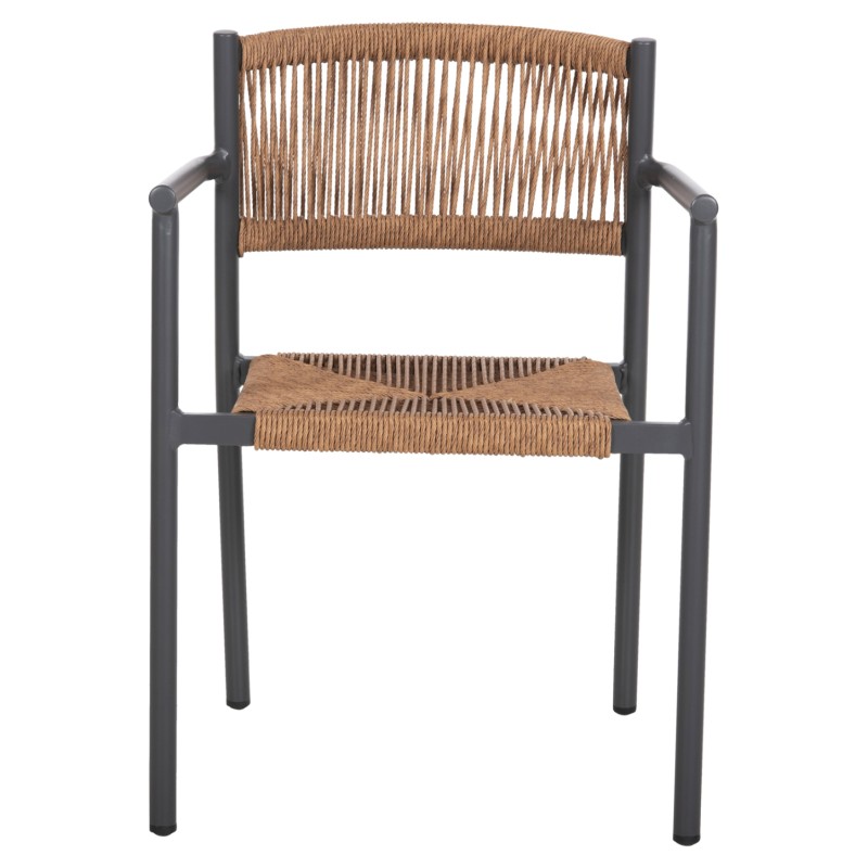 ΠΟΛΥΘΡΟΝΑ ΑΛΟΥΜΙΝΙΟΥ ART MAISON HAVOK ΑΝΘΡΑΚΙ-ΣΥΝΘ.RATTAN ΜΠΕΖ 55,5x53x78Υεκ.