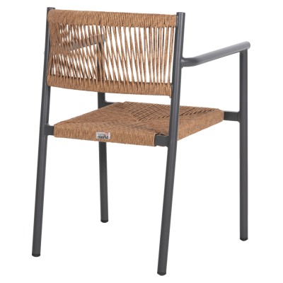 ΠΟΛΥΘΡΟΝΑ ΑΛΟΥΜΙΝΙΟΥ ART MAISON HAVOK ΑΝΘΡΑΚΙ-ΣΥΝΘ.RATTAN ΜΠΕΖ 55,5x53x78Υεκ.