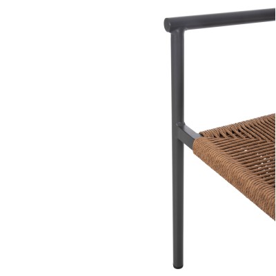 ΠΟΛΥΘΡΟΝΑ ΑΛΟΥΜΙΝΙΟΥ ART MAISON HAVOK ΑΝΘΡΑΚΙ-ΣΥΝΘ.RATTAN ΜΠΕΖ 55,5x53x78Υεκ.