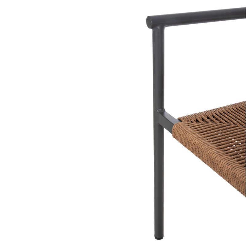 ΠΟΛΥΘΡΟΝΑ ΑΛΟΥΜΙΝΙΟΥ ART MAISON HAVOK ΑΝΘΡΑΚΙ-ΣΥΝΘ.RATTAN ΜΠΕΖ 55,5x53x78Υεκ.