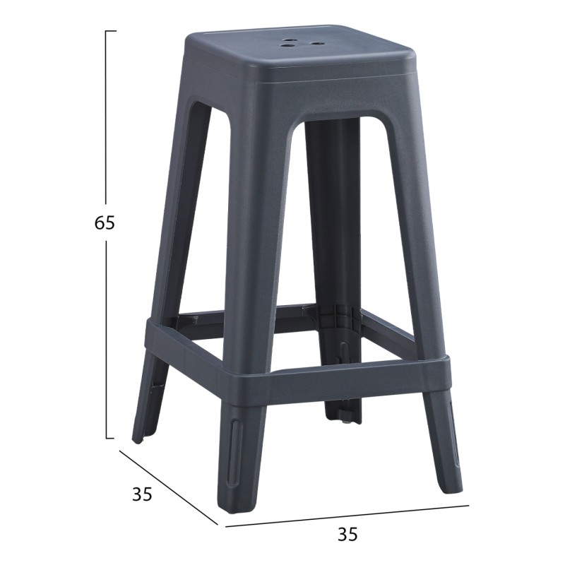 ΣΚΑΜΠΟ ΠΟΛΥΠΡΟΠΥΛΕΝΙΟΥ ΤΕΤΡΑΓΩΝΟ ART MAISON MASQUE ΓΚΡΙ 35x35x65Υεκ.