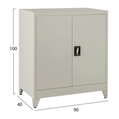 ΝΤΟΥΛΑΠΑ ΜΕΤΑΛΛΙΚΗ ART MAISON DOTAKU 2-ΦΥΛΛΗ ΜΕ 2 ΑΠΟΘ.ΧΩΡΟΥΣ & ΠΟΔΙΑ-ΓΚΡΙ 90Χ40Χ100Υεκ.