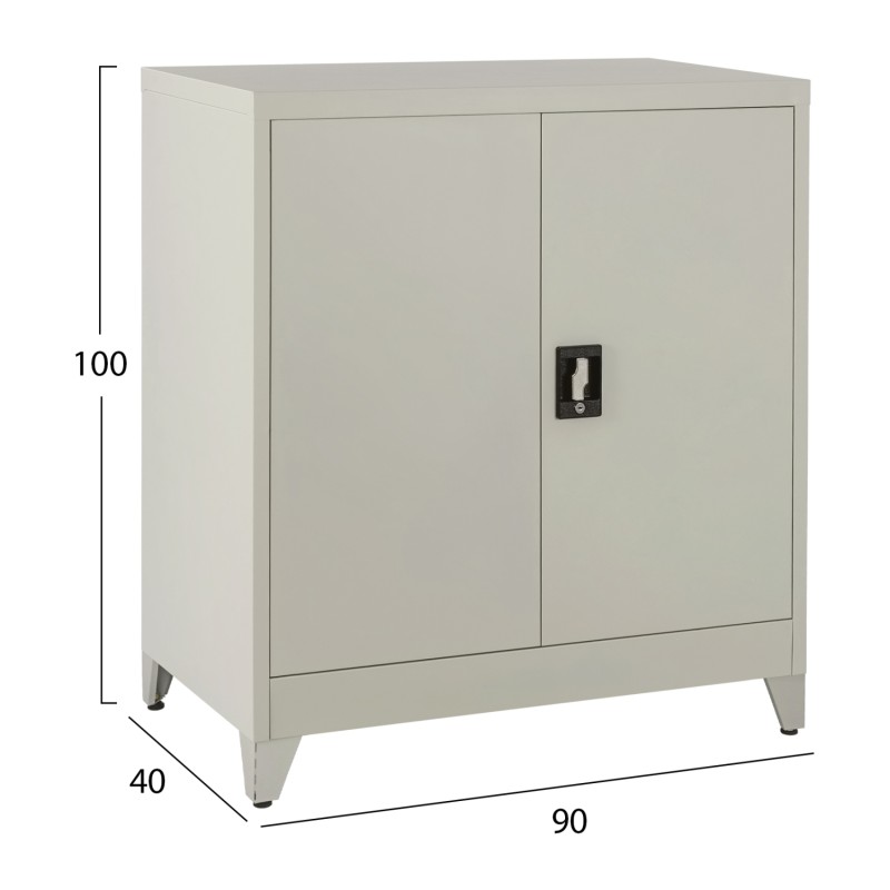 ΝΤΟΥΛΑΠΑ ΜΕΤΑΛΛΙΚΗ ART MAISON DOTAKU 2-ΦΥΛΛΗ ΜΕ 2 ΑΠΟΘ.ΧΩΡΟΥΣ & ΠΟΔΙΑ-ΓΚΡΙ 90Χ40Χ100Υεκ.