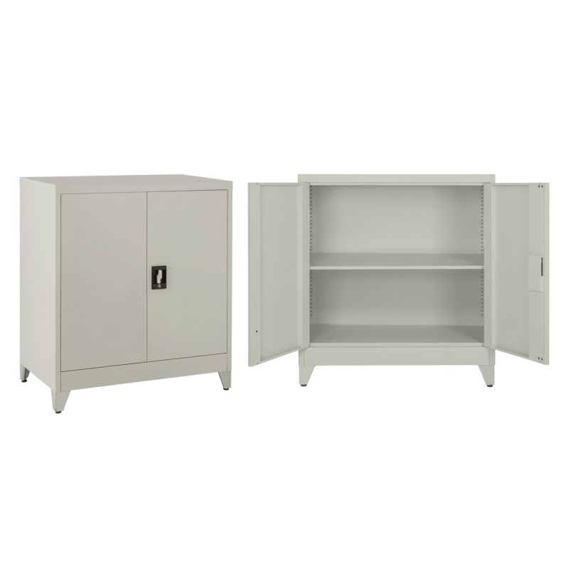 ΝΤΟΥΛΑΠΑ ΜΕΤΑΛΛΙΚΗ ART MAISON DOTAKU 2-ΦΥΛΛΗ ΜΕ 2 ΑΠΟΘ.ΧΩΡΟΥΣ & ΠΟΔΙΑ-ΓΚΡΙ 90Χ40Χ100Υεκ.