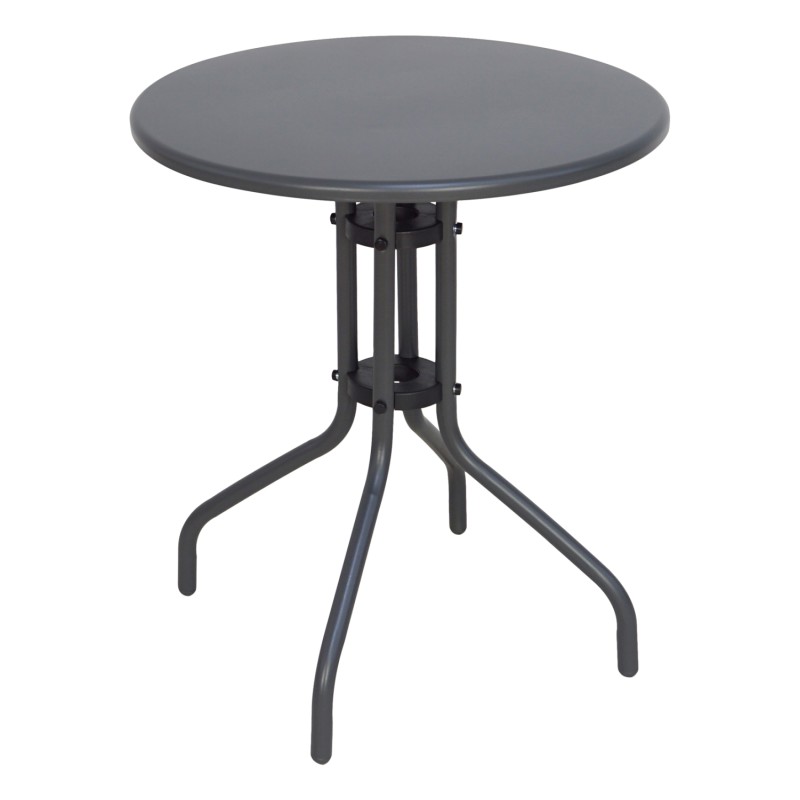 ΤΡΑΠΕΖΙ ΕΞ.ΧΩΡΟΥ ΣΤΡΟΓΓΥΛΟ ART MAISON KLAW ΜΕΤΑΛΛΙΚΟ ΓΚΡΙ Φ60x70Υεκ.