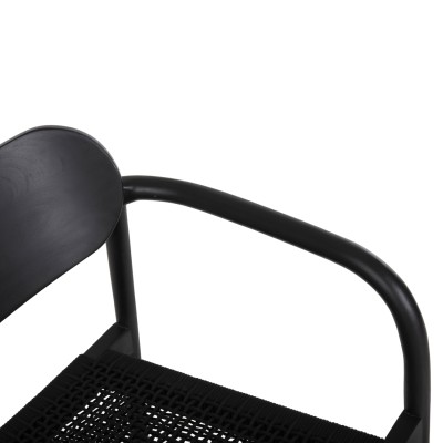 ΠΟΛΥΘΡΟΝΑ ART MAISON GALACTUS ΞΥΛΟ TEAK ΜΑΥΡΟ & ΜΑΥΡΟ ΣΧΟΙΝΙ 55x54x80Yεκ.