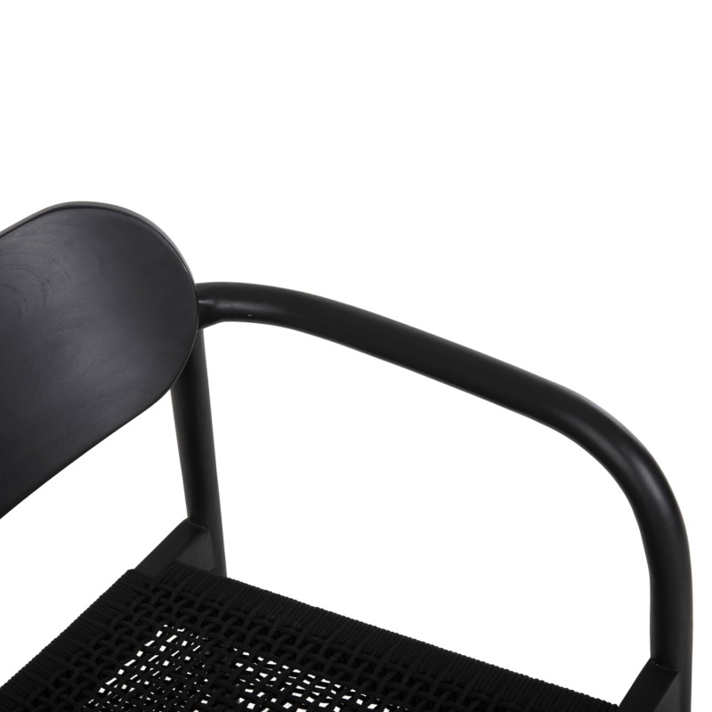 ΠΟΛΥΘΡΟΝΑ ART MAISON GALACTUS ΞΥΛΟ TEAK ΜΑΥΡΟ & ΜΑΥΡΟ ΣΧΟΙΝΙ 55x54x80Yεκ.