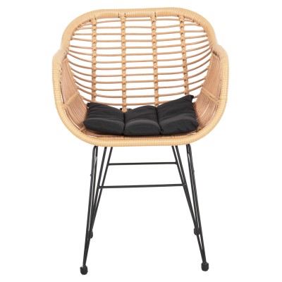 ΠΟΛΥΘΡΟΝΑ ΜΕ ΜΑΞΙΛΑΡΙ ΜΕΤΑΛΛΙΚΗ ART MAISON AMSTERDAM  ΜΕ WICKER ΜΠΕΖ 58x59x82Υ