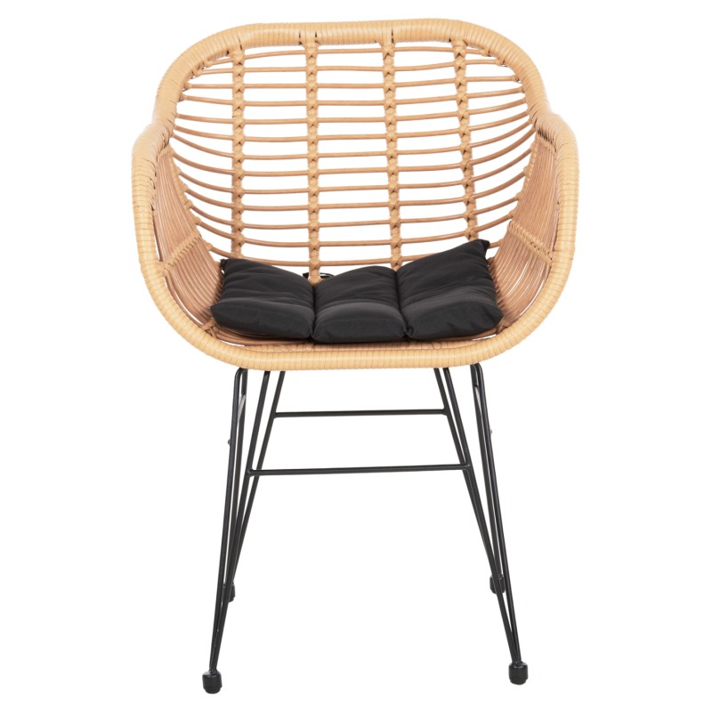 ΠΟΛΥΘΡΟΝΑ ΜΕ ΜΑΞΙΛΑΡΙ ΜΕΤΑΛΛΙΚΗ ART MAISON AMSTERDAM  ΜΕ WICKER ΜΠΕΖ 58x59x82Υ