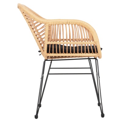 ΠΟΛΥΘΡΟΝΑ ΜΕ ΜΑΞΙΛΑΡΙ ΜΕΤΑΛΛΙΚΗ ART MAISON AMSTERDAM  ΜΕ WICKER ΜΠΕΖ 58x59x82Υ