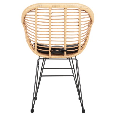 ΠΟΛΥΘΡΟΝΑ ΜΕ ΜΑΞΙΛΑΡΙ ΜΕΤΑΛΛΙΚΗ ART MAISON AMSTERDAM  ΜΕ WICKER ΜΠΕΖ 58x59x82Υ