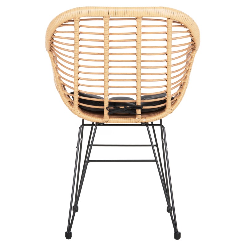 ΠΟΛΥΘΡΟΝΑ ΜΕ ΜΑΞΙΛΑΡΙ ΜΕΤΑΛΛΙΚΗ ART MAISON AMSTERDAM  ΜΕ WICKER ΜΠΕΖ 58x59x82Υ