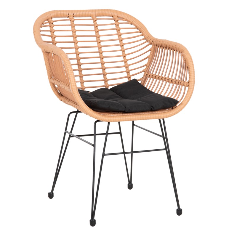 ΠΟΛΥΘΡΟΝΑ ΜΕ ΜΑΞΙΛΑΡΙ ΜΕΤΑΛΛΙΚΗ ART MAISON AMSTERDAM  ΜΕ WICKER ΜΠΕΖ 58x59x82Υ