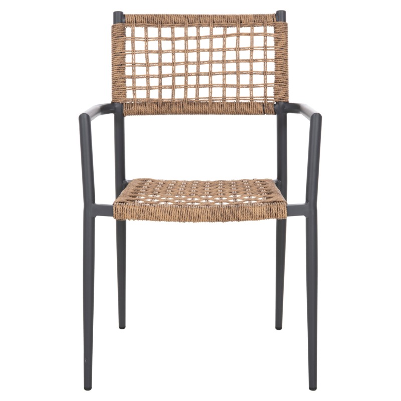 ΠΟΛΥΘΡΟΝΑ ART MAISON GARRISON ΑΛΟΥΜΙΝΙΟ ΑΝΘΡΑΚΙ ΜΕ ΣΥΝΘΕΤΙΚΟ RATTAN ΦΥΣΙΚΟ 57x59x85Υεκ.