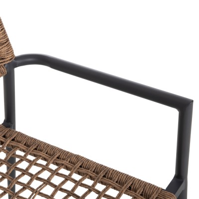 ΠΟΛΥΘΡΟΝΑ ART MAISON GARRISON ΑΛΟΥΜΙΝΙΟ ΑΝΘΡΑΚΙ ΜΕ ΣΥΝΘΕΤΙΚΟ RATTAN ΦΥΣΙΚΟ 57x59x85Υεκ.