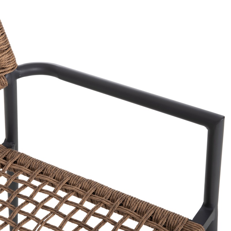 ΠΟΛΥΘΡΟΝΑ ART MAISON GARRISON ΑΛΟΥΜΙΝΙΟ ΑΝΘΡΑΚΙ ΜΕ ΣΥΝΘΕΤΙΚΟ RATTAN ΦΥΣΙΚΟ 57x59x85Υεκ.