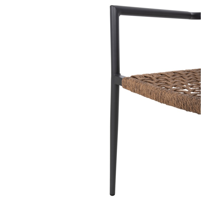 ΠΟΛΥΘΡΟΝΑ ART MAISON GARRISON ΑΛΟΥΜΙΝΙΟ ΑΝΘΡΑΚΙ ΜΕ ΣΥΝΘΕΤΙΚΟ RATTAN ΦΥΣΙΚΟ 57x59x85Υεκ.