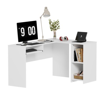 ΓΩΝΙΑΚΟ ΓΡΑΦΕΙΟ SHIG ART MAISON ILLUMISE MDF ΣΕ ΛΕΥΚΟ 140x120x75Υεκ