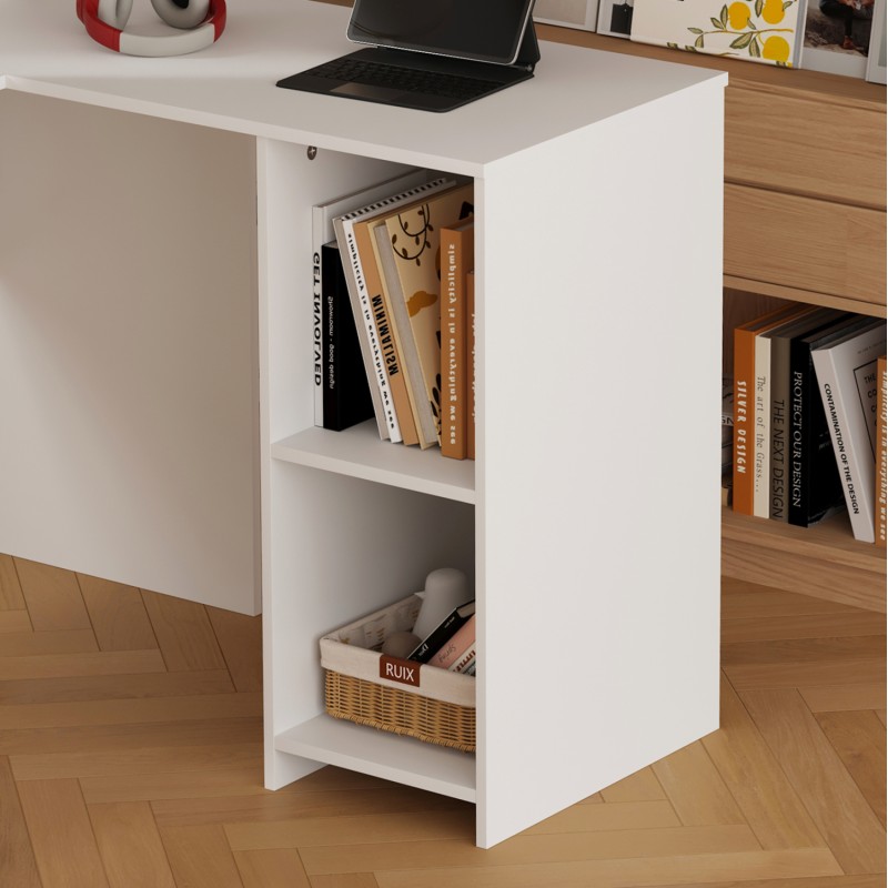 ΓΩΝΙΑΚΟ ΓΡΑΦΕΙΟ SHIG ART MAISON ILLUMISE MDF ΣΕ ΛΕΥΚΟ 140x120x75Υεκ