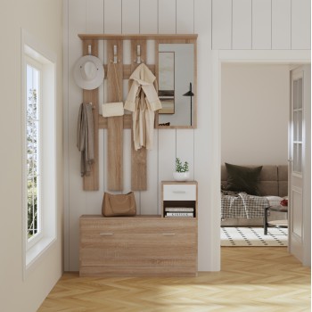 ΕΠΙΠΛΟ ΕΙΣΟΔΟΥ ΜΕ ΚΑΘΡΕΦΤΗ ART MAISON CROCALOR ΜΕΛΑΜΙΝΗ ΣΕ ΣΟΝΑΜΑ-ΛΕΥΚΟ 90x24x190Υεκ