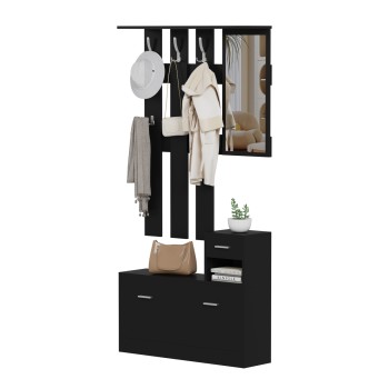 ΕΠΙΠΛΟ ΕΙΣΟΔΟΥ ΜΕ ΚΑΘΡΕΦΤΗ ART MAISON CROBAT ΜΕΛΑΜΙΝΗ ΣΕ WENGE 90x24x190Υεκ