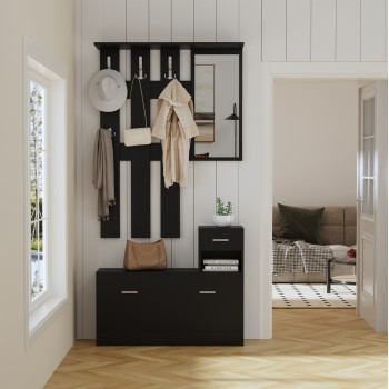 ΕΠΙΠΛΟ ΕΙΣΟΔΟΥ ΜΕ ΚΑΘΡΕΦΤΗ ART MAISON CROBAT ΜΕΛΑΜΙΝΗ ΣΕ WENGE 90x24x190Υεκ